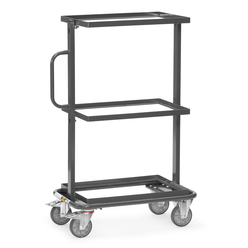 Imagen del producto: fetra® carro auxiliar ESD, capacidad de carga 200 kg, 3 áreas de carga de 405 x 605 mm, sin estantes