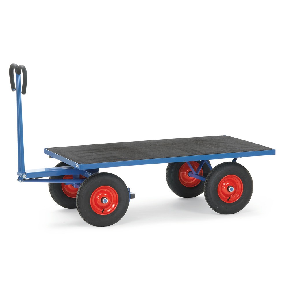 Número de imagen del producto 1: carro con plataforma manual fetra® sin paredes, área de carga An x F 900 x 1.600 mm, capacidad de carga 1.000 kg, neumáticos de aire