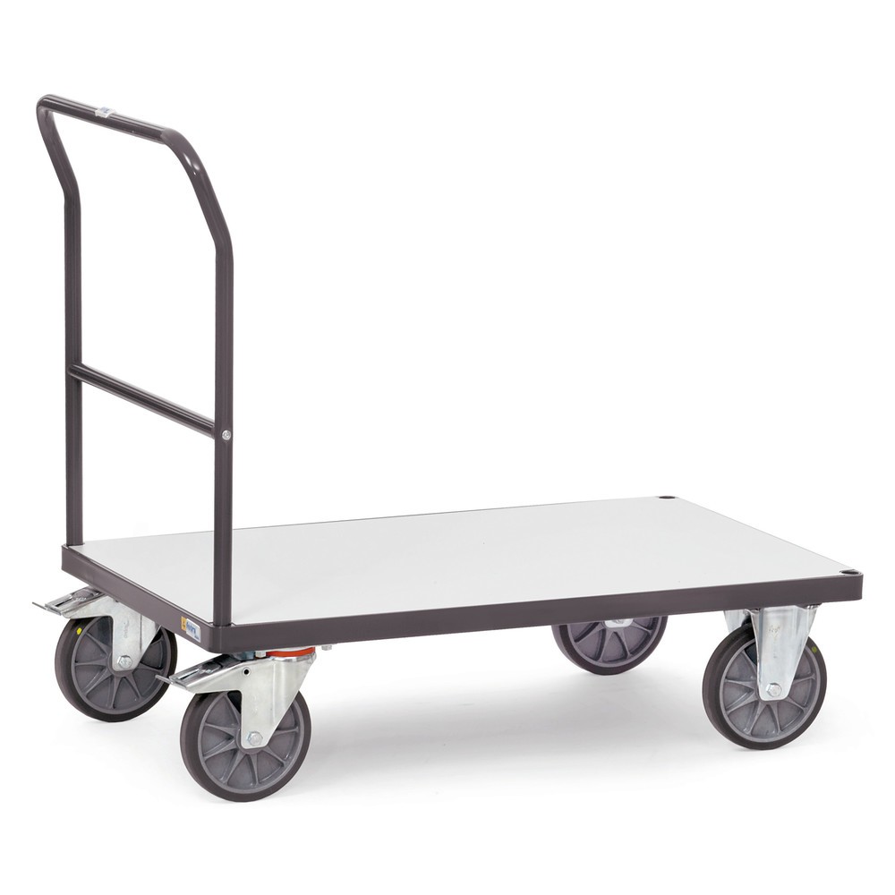 Número de imagen del producto 1: fetra® carro con plataforma ESD, con área de carga de madera An x F 700 x 1.000 mm, capacidad de carga 600 kg