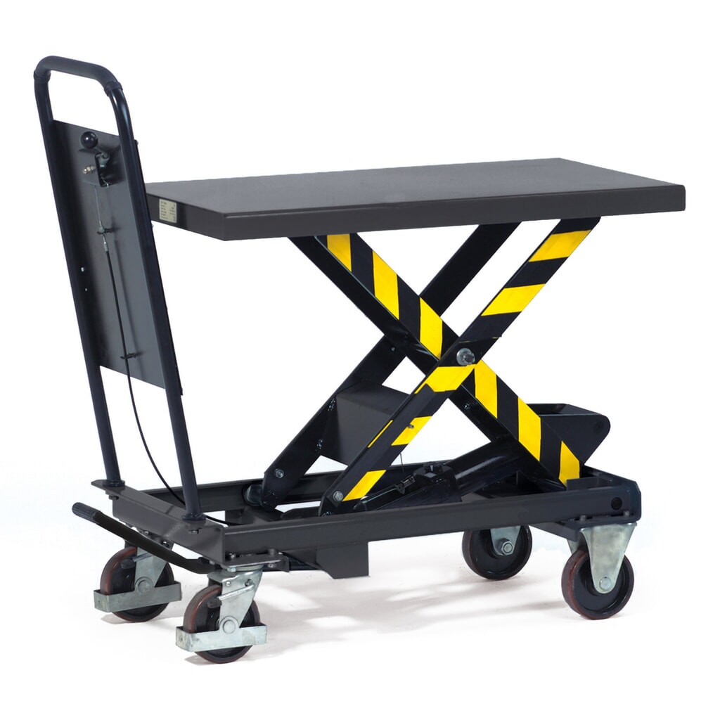 fetra® Carro de mesa elevadora con protección antideslizante, capacidad de carga 500 kg, 1.010 x 520 mm Imagen del producto: fetra® Carro de mesa elevadora con protección antideslizante, capacidad de carga 500 kg, 1.010 x 520 mm