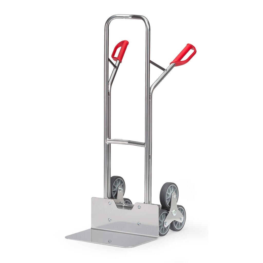 Fetra® Carcarro para escaleras, 3 brazos de rueda estrella, capacidad de carga 200 kg, pala a 480 An x F 300 mm, aluminio Imagen del producto: Fetra® Carcarro para escaleras, 3 brazos de rueda estrella, capacidad de carga 200 kg, pala a 480 An x F 300 mm, aluminio