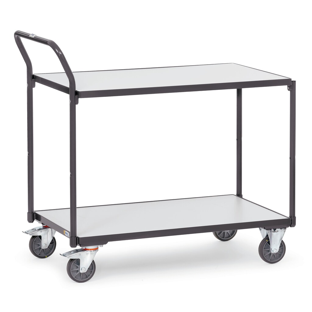 Número de imagen del producto 1: fetra® ESD carro|plataforma de mesa, capacidad de carga 300 kg, 2 áreas de carga de 500 x 850 mm