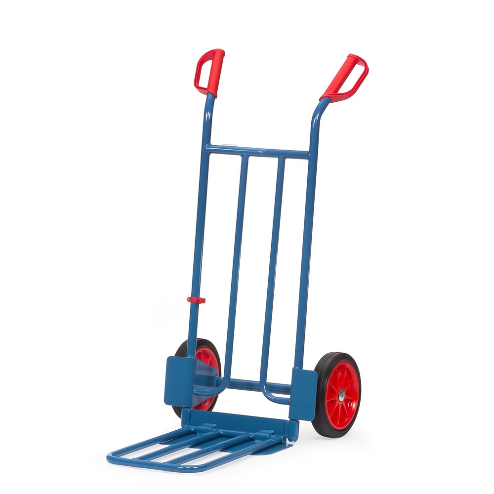 Número de imagen del producto 1: fetra® carro|plataforma para paquetes, con pala plegable, capacidad de carga 250 kg, pala 400 An x F 150 mm, bandajes de goma maciza