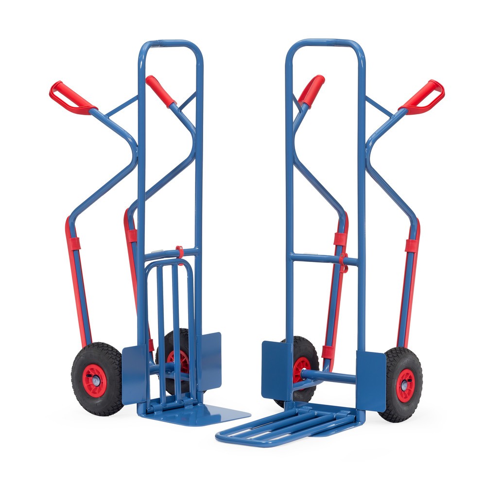 Número de imagen del producto 3: carro|plataforma de paquetería fetra®, con pala plegable+patines deslizantes, capacidad de carga 300 kg, pala An x F 320 x 250 mm, bandajes de aire