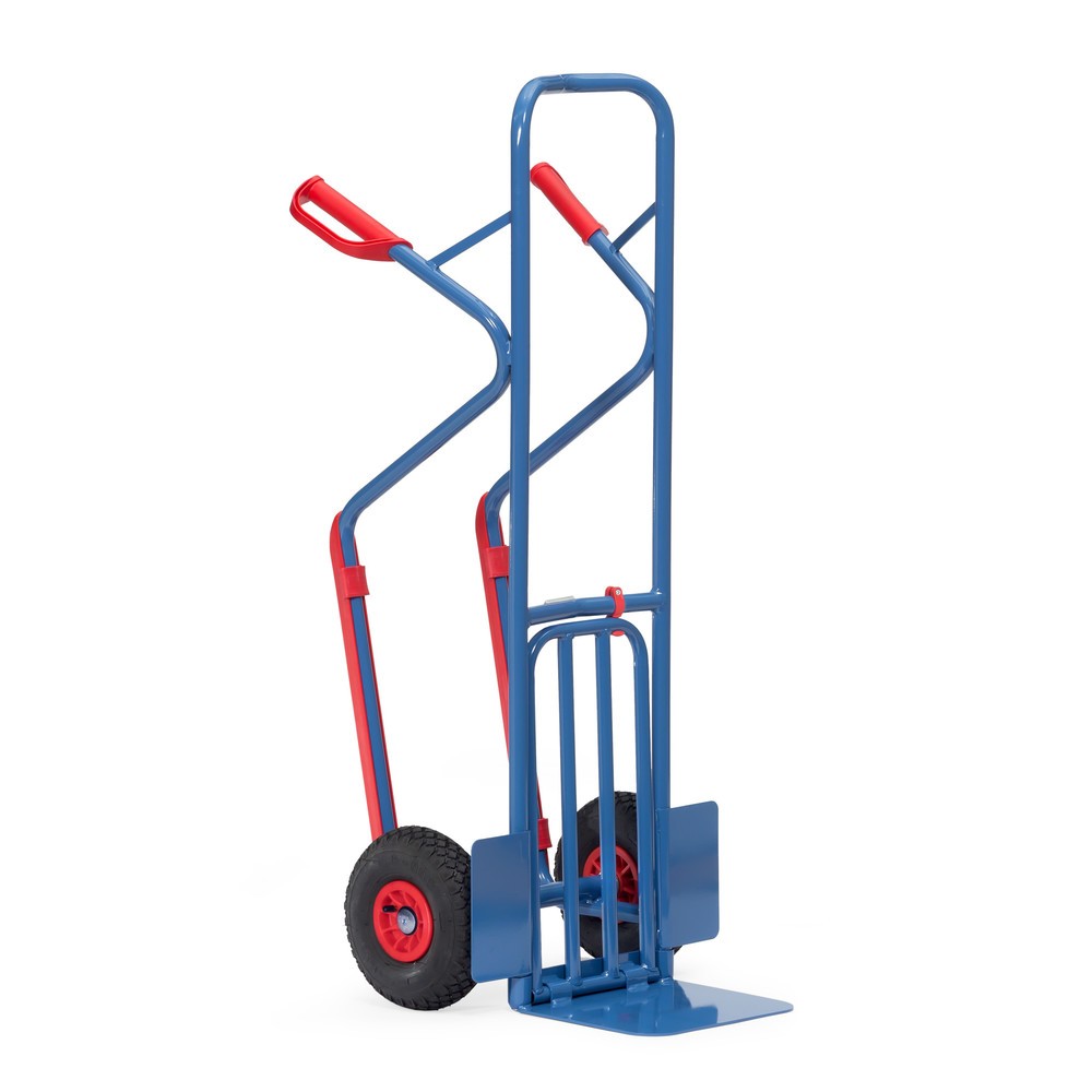 Número de imagen del producto 4: carro|plataforma de paquetería fetra®, con pala plegable+patines deslizantes, capacidad de carga 300 kg, pala An x F 320 x 250 mm, bandajes de aire