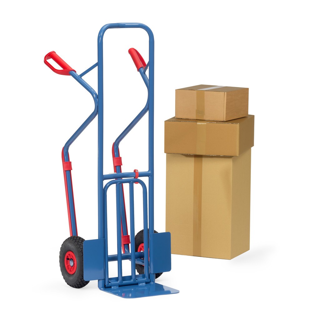 Número de imagen del producto 5: carro|plataforma de paquetería fetra®, con pala plegable+patines deslizantes, capacidad de carga 300 kg, pala An x F 320 x 250 mm, bandajes de aire