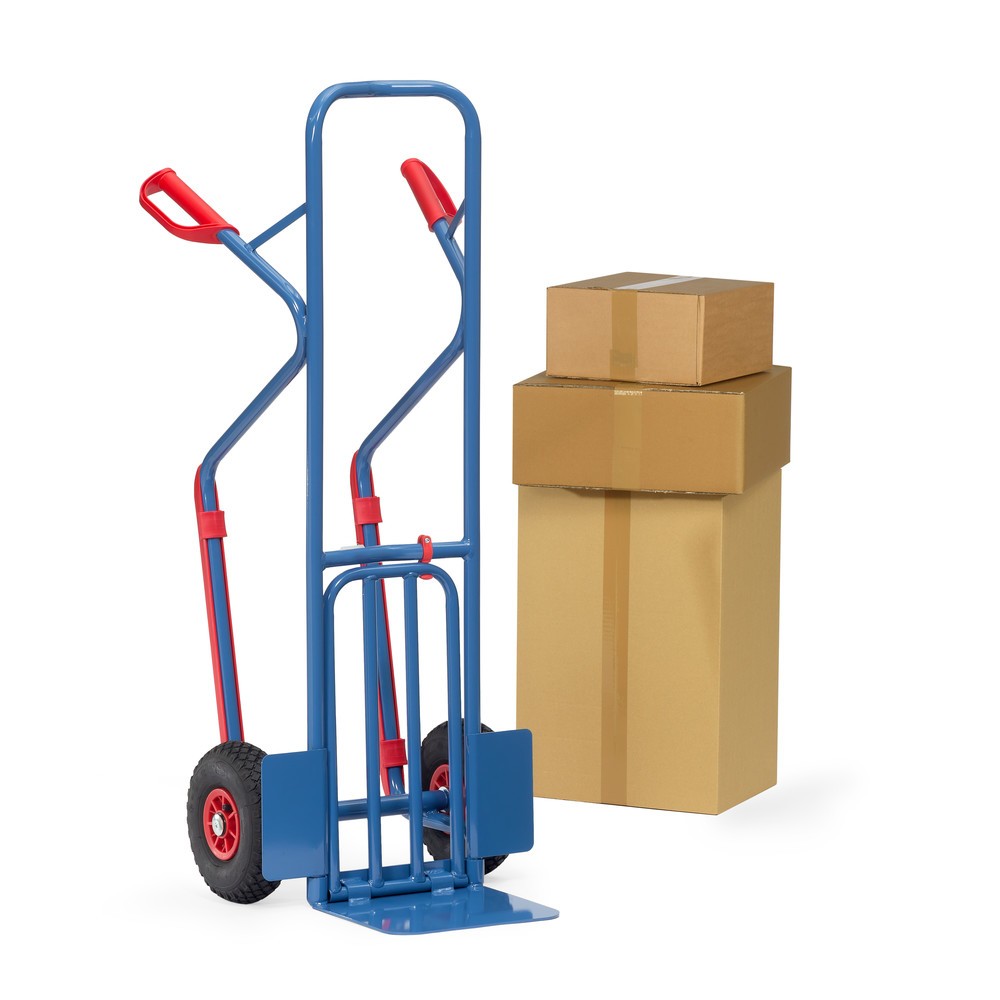 Número de imagen del producto 6: carro|plataforma de paquetería fetra®, con pala plegable+patines deslizantes, capacidad de carga 300 kg, pala An x F 320 x 250 mm, bandajes de aire