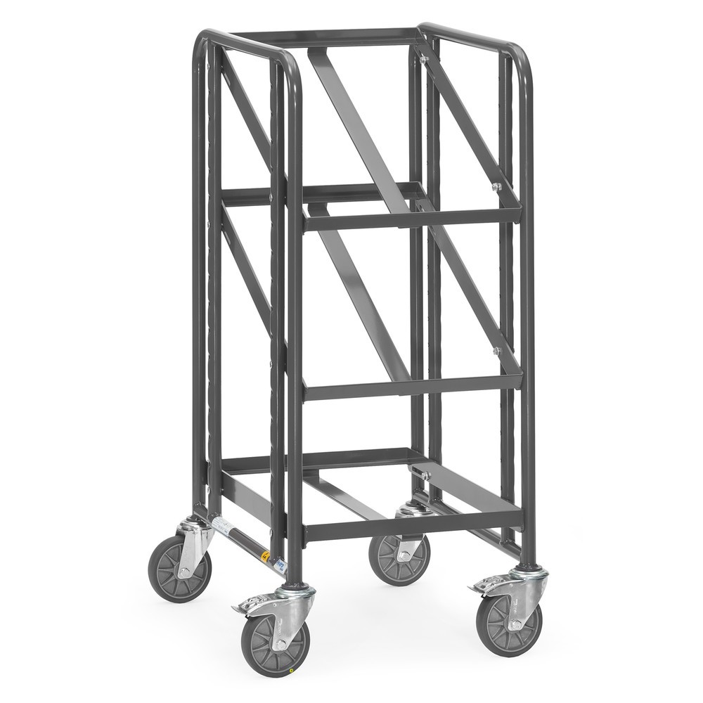 Imagen del producto: fetra® ESD Eurobox carro|plataforma de suelo, capacidad de carga 250 kg, 3 áreas de carga de 410 x 610 mm, sin estantes