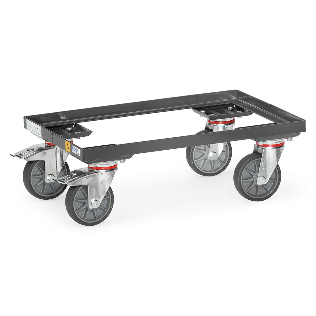 fetra® ESD Eurobox Rodillo, capacidad de carga 250 kg, superficie de carga 405 x 605 mm, sin base Imagen del producto: fetra® ESD Eurobox Rodillo, capacidad de carga 250 kg, superficie de carga 405 x 605 mm, sin base