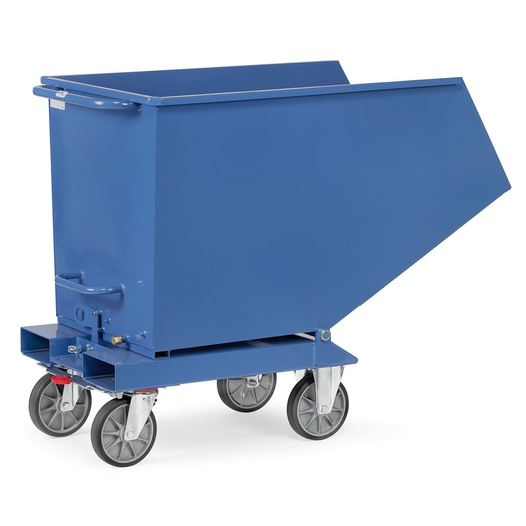 fetra® volquete to de Inclinación con Ruedas, Volumen 0.45 m³, Azul Imagen del producto: fetra® volquete to de Inclinación con Ruedas, Volumen 0.45 m³, Azul