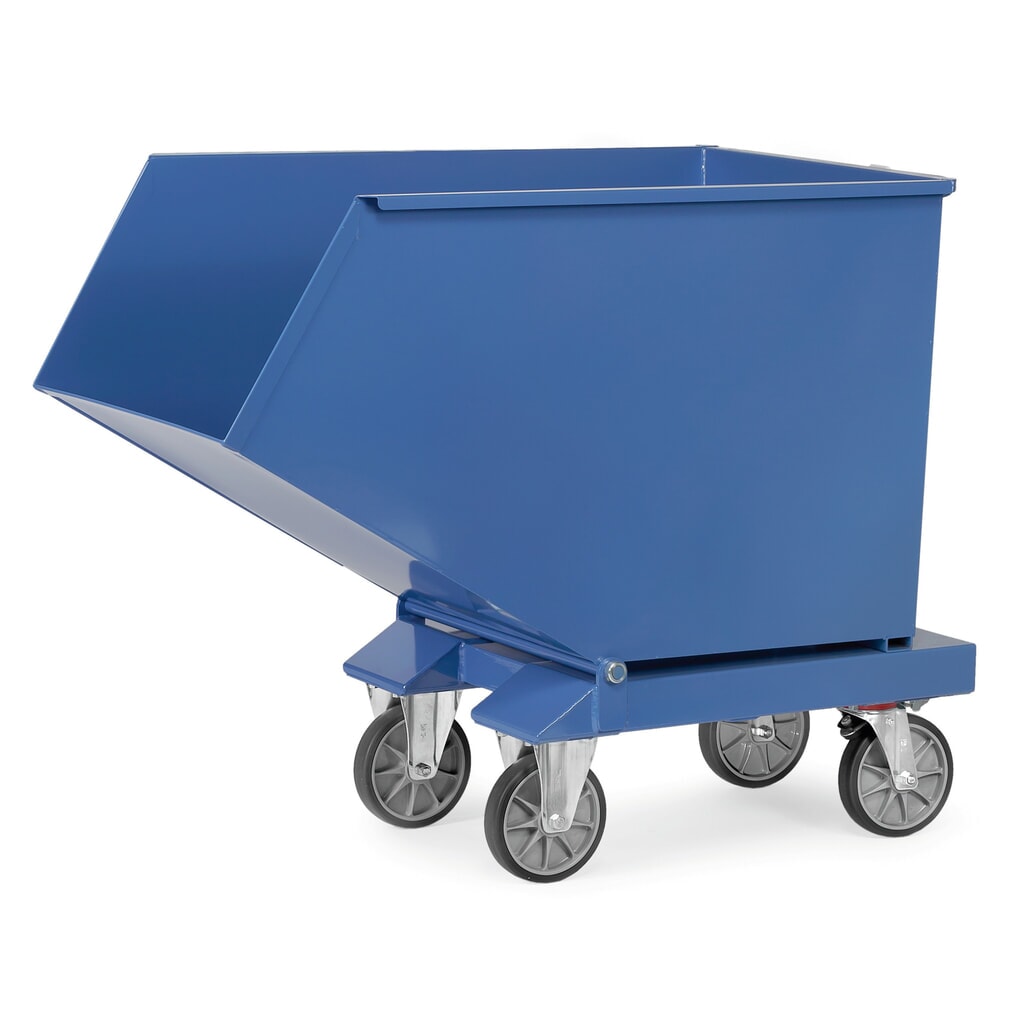 Número de imagen del producto 3: fetra® volquete to de Inclinación con Ruedas, Volumen 0.45 m³, Azul