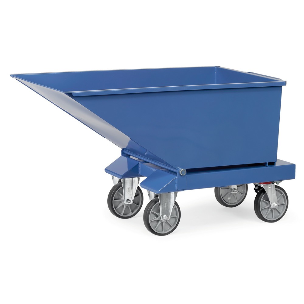 Imagen del producto: fetra® volquete to de Inclinación con Ruedas, Volumen 0.25 m³, Azul