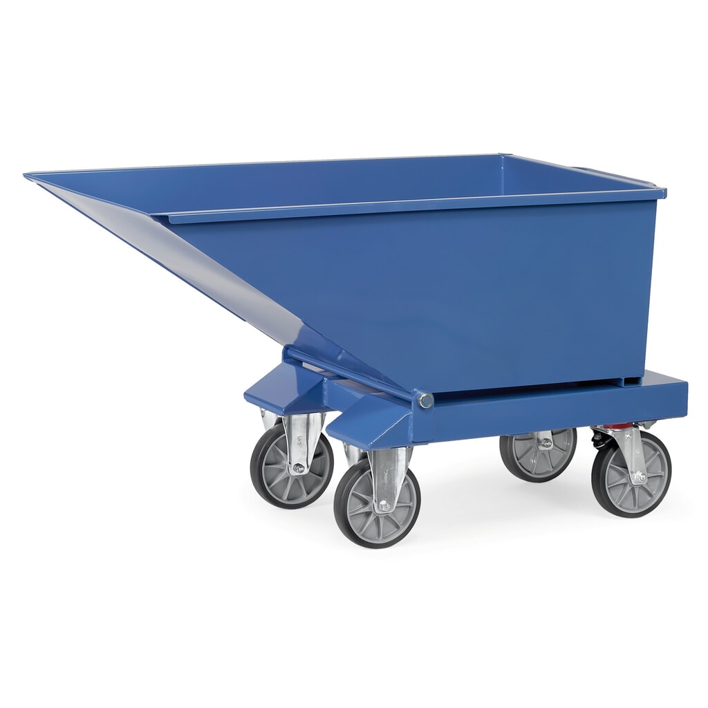 Imagen del producto: fetra® volquete to de Inclinación con Ruedas, Volumen 0.25 m³, Azul