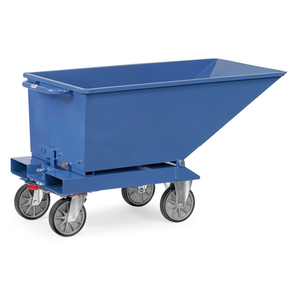 fetra® volquete to de Inclinación con Ruedas, Volumen 0.25 m³, Azul Número de imagen del producto 3: fetra® volquete to de Inclinación con Ruedas, Volumen 0.25 m³, Azul