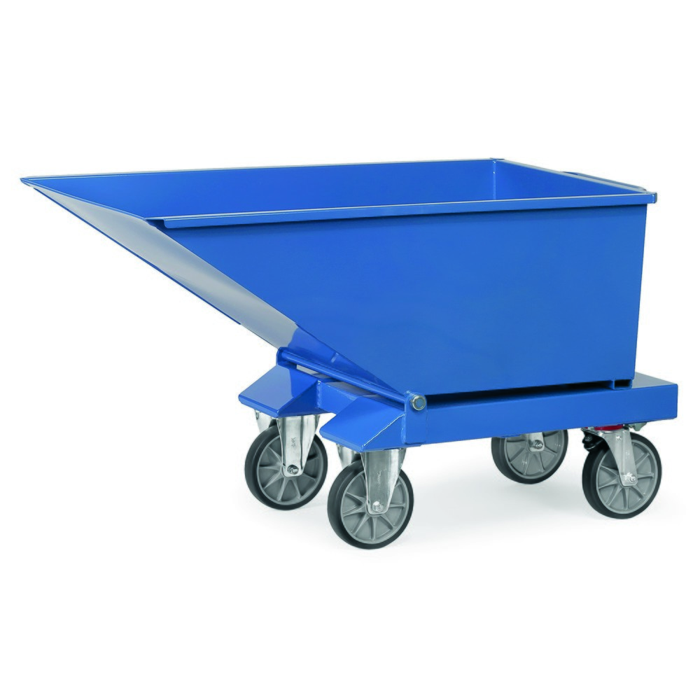 Número de imagen del producto 4: fetra® volquete to de Inclinación con Ruedas, Volumen 0.25 m³, Azul