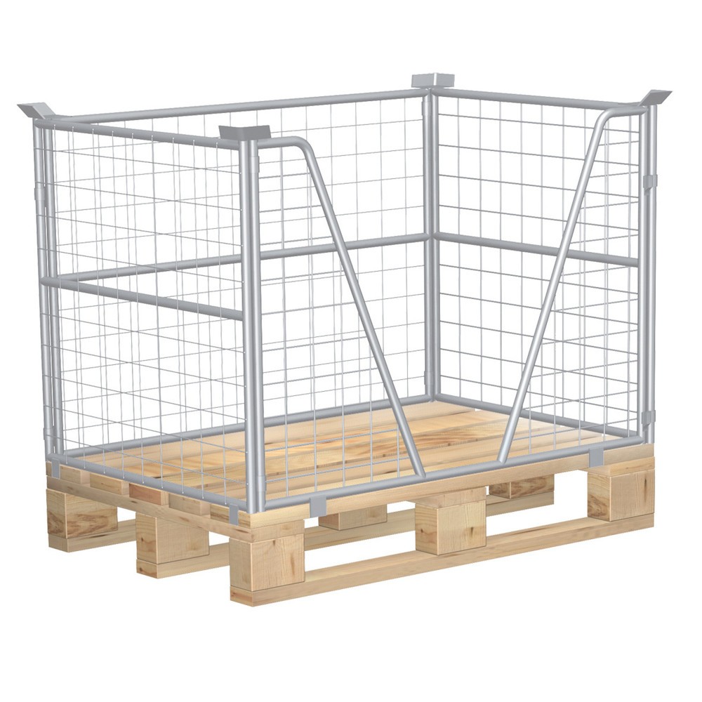 Imagen del producto: fijación para palés CORDES, cuello en V, palet industrial, galvanizado, altura de construcción 1.000 mm
