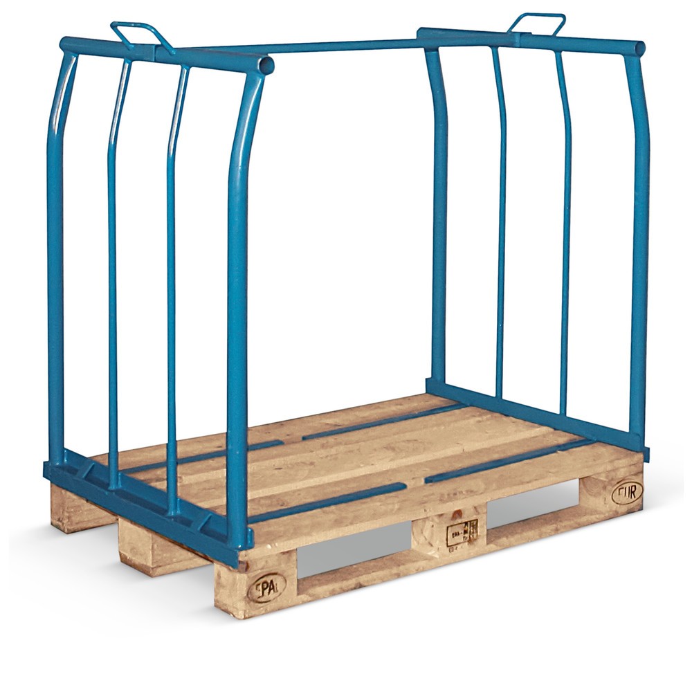 Imagen del producto: fijación para palés CORDES, lados largos abiertos, palet industrial, pintado, altura de construcción 1.200 mm