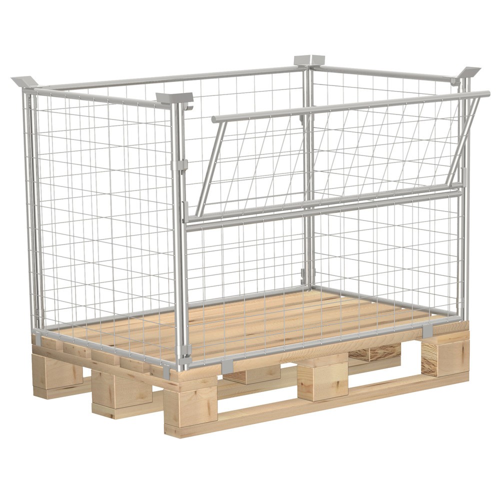 Imagen del producto: fijación para palés CORDES, medio plegable, Euro palet, galvanizado, altura de construcción 800 mm
