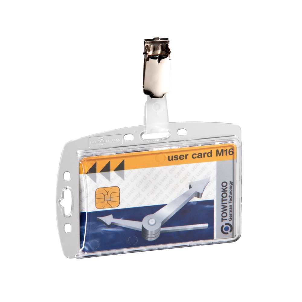 Número de imagen del producto 1: Funda rígida DURABLE para 1 carné de empresa, con clip