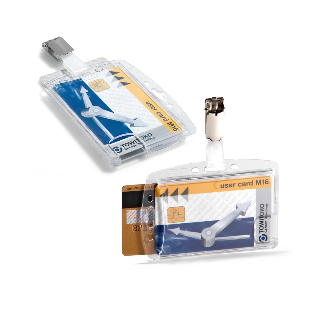 Número de imagen del producto 2: Funda rígida DURABLE para 2 carnés de empresa, con clip