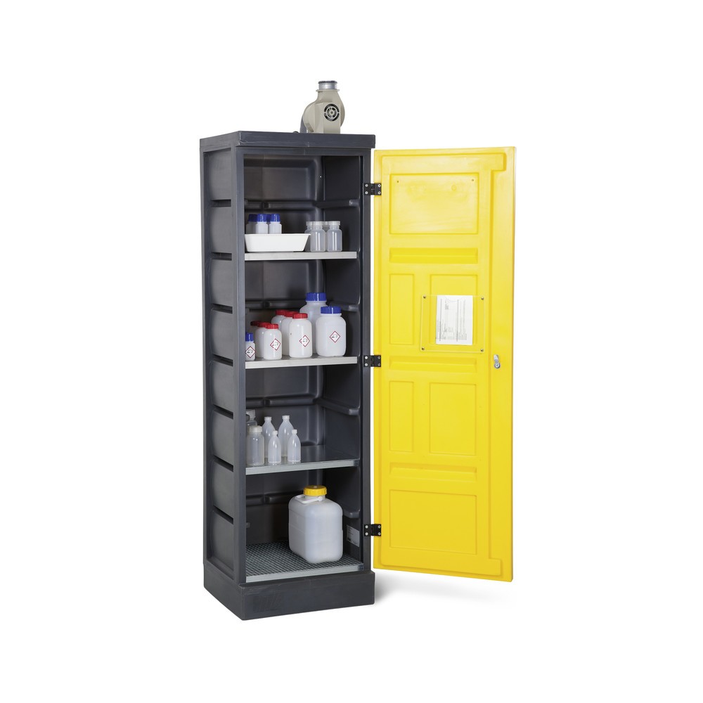 Número de imagen del producto 1: Armario ecológico fabricado en PE, alto H x An x F 1,990 x 610 x 640 mm, 3 tubo+1 rejilla, galvanizado