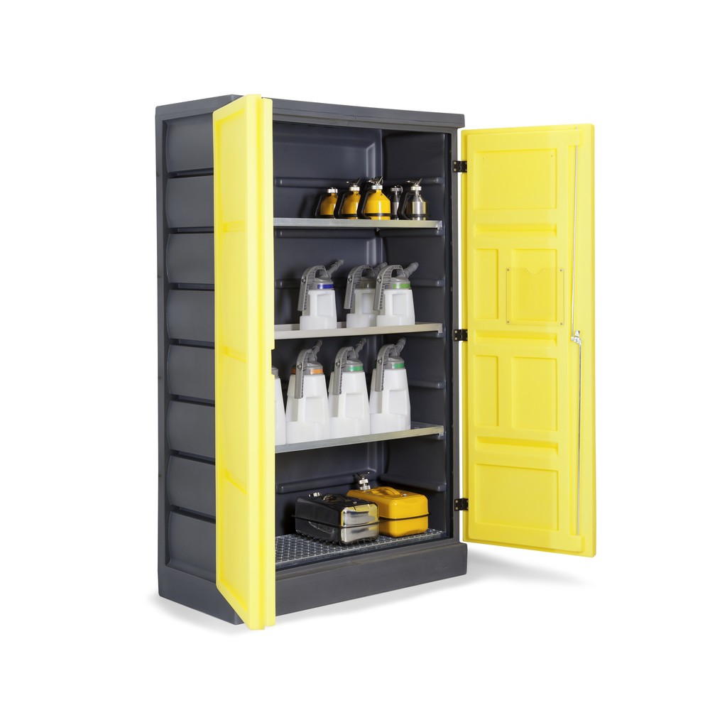Número de imagen del producto 6: Armario ecológico de PE, alto x H x An x F 1990 x 1225 x 640 mm, 3 tinas + 1 rejilla de acero inoxidable