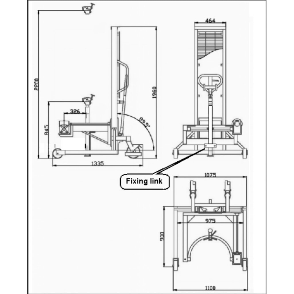 Girabarriles 180°, CC 350 kg, con elevación con barra timón, altura de elevación 0-1.300 mm Número de imagen del producto 3: Girabarriles 180°, CC 350 kg, con elevación con barra timón, altura de elevación 0-1.300 mm