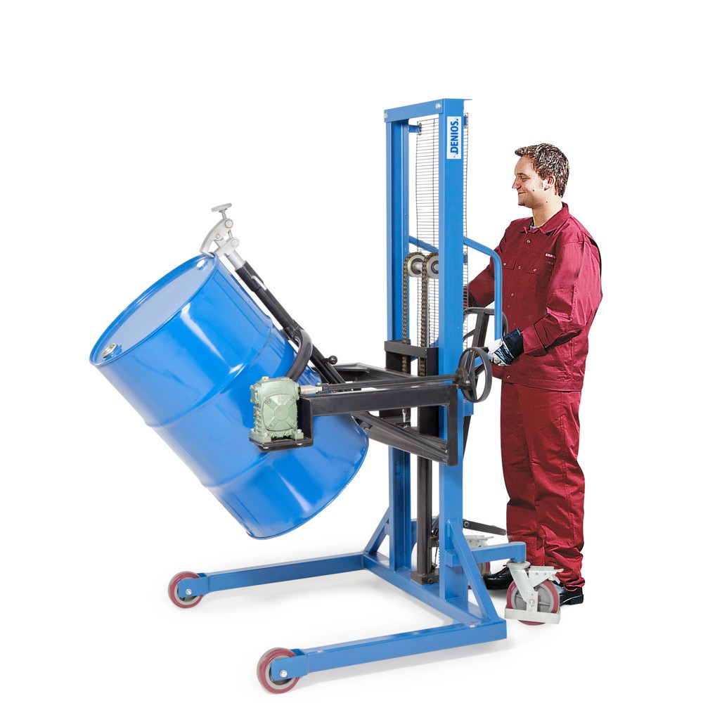 Número de imagen del producto 4: Girabarriles 180°, CC 350 kg, con elevación con barra timón, altura de elevación 0-1.300 mm