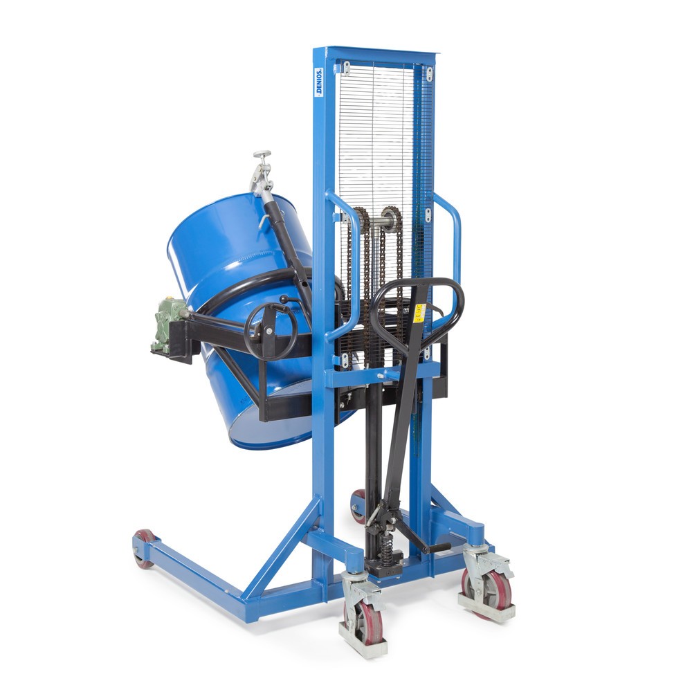 Número de imagen del producto 2: Girabarriles 180°, CC 350 kg, con elevación con barra timón, altura de elevación 0-1.300 mm