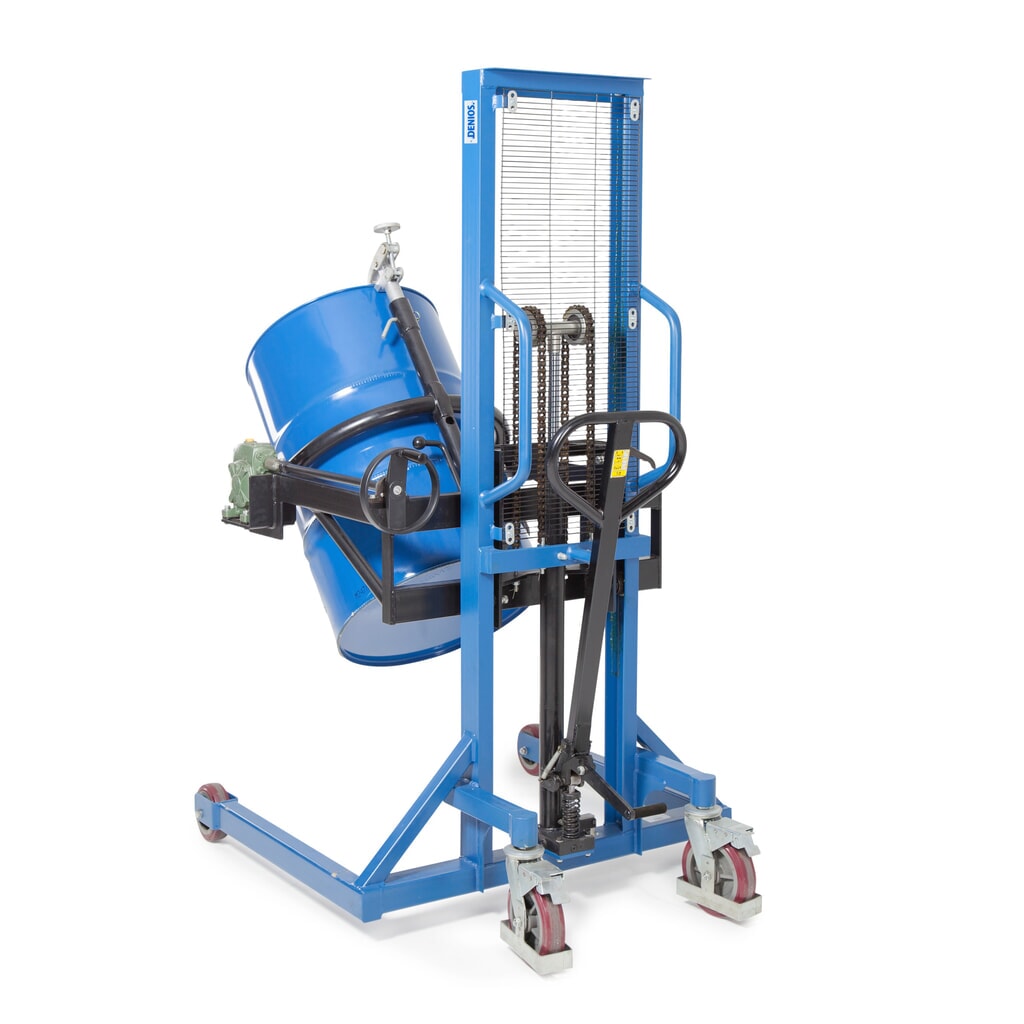 Número de imagen del producto 2: Girabarriles 180°, CC 350 kg, con elevación con barra timón, altura de elevación 0-1.300 mm