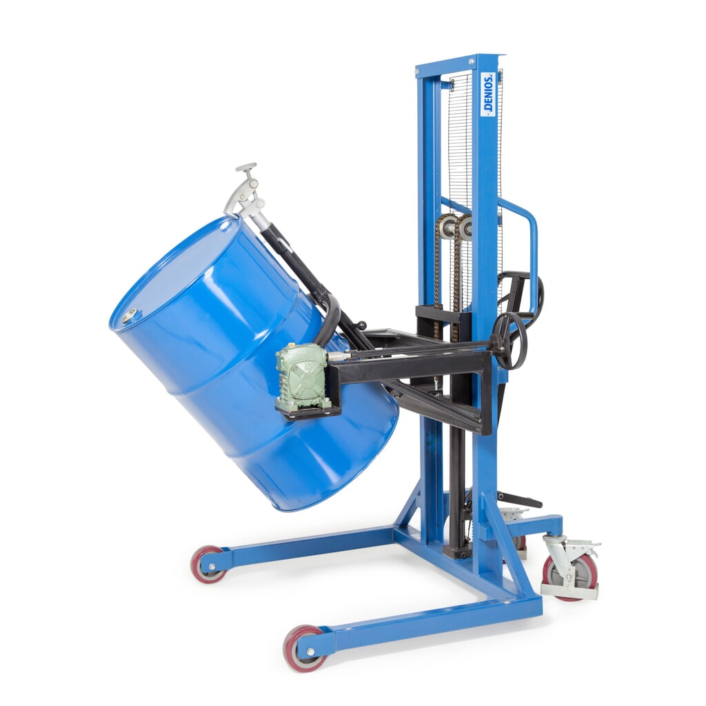 Número de imagen del producto 1: Girabarriles 180°, CC 350 kg, con elevación con barra timón, altura de elevación 0-1.300 mm