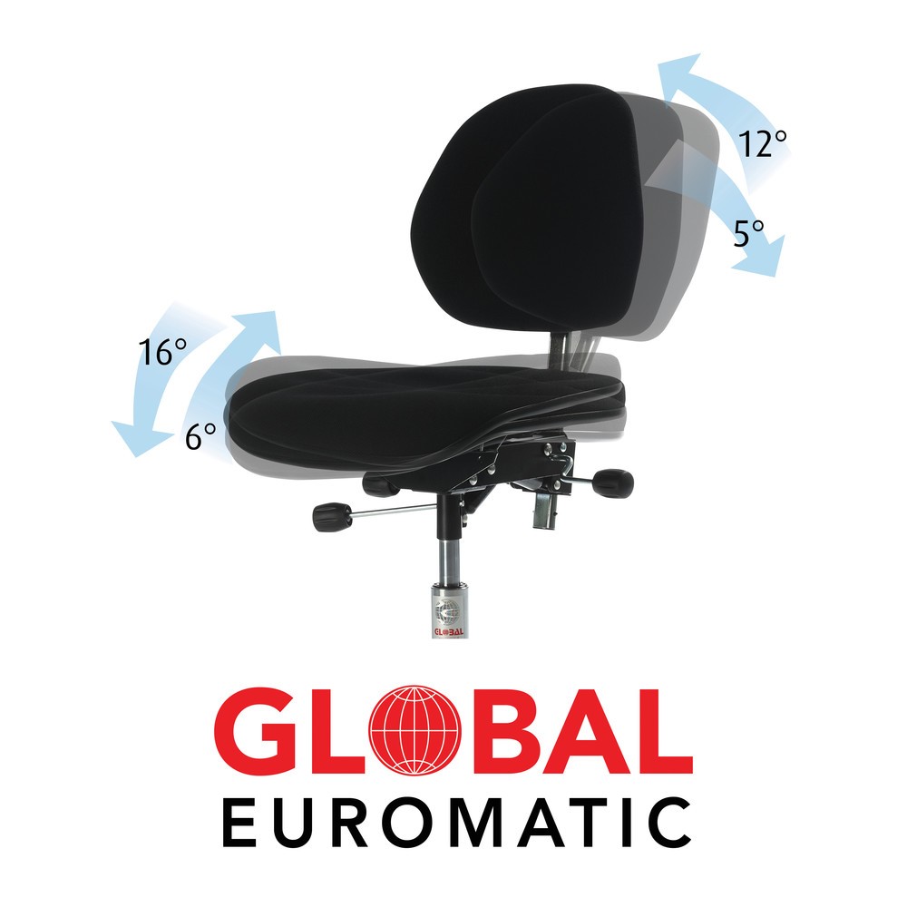 Número de imagen del producto 3: Global Stole A/S Silla giratoria de trabajo maciza, altura de construcción asiento 520-650 mm, planeador de suelo, base de acero