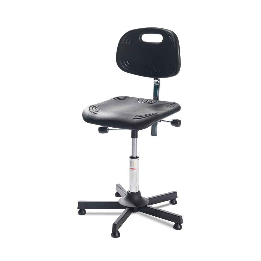 Número de imagen del producto 4: Global Stole A/S Silla giratoria clásica de trabajo, asiento en forma de PU, altura del asiento 520-650 mm, planeador de suelo, base de acero
