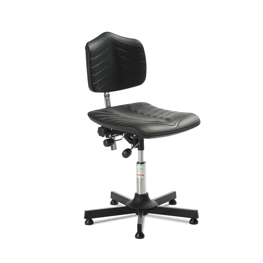 Imagen del producto: Global Stole A/S Silla giratoria de trabajo premium, PU moldeada asiento súper suave, altura de construcción del asiento  520-650 mm, parapente de suelo, base de acero