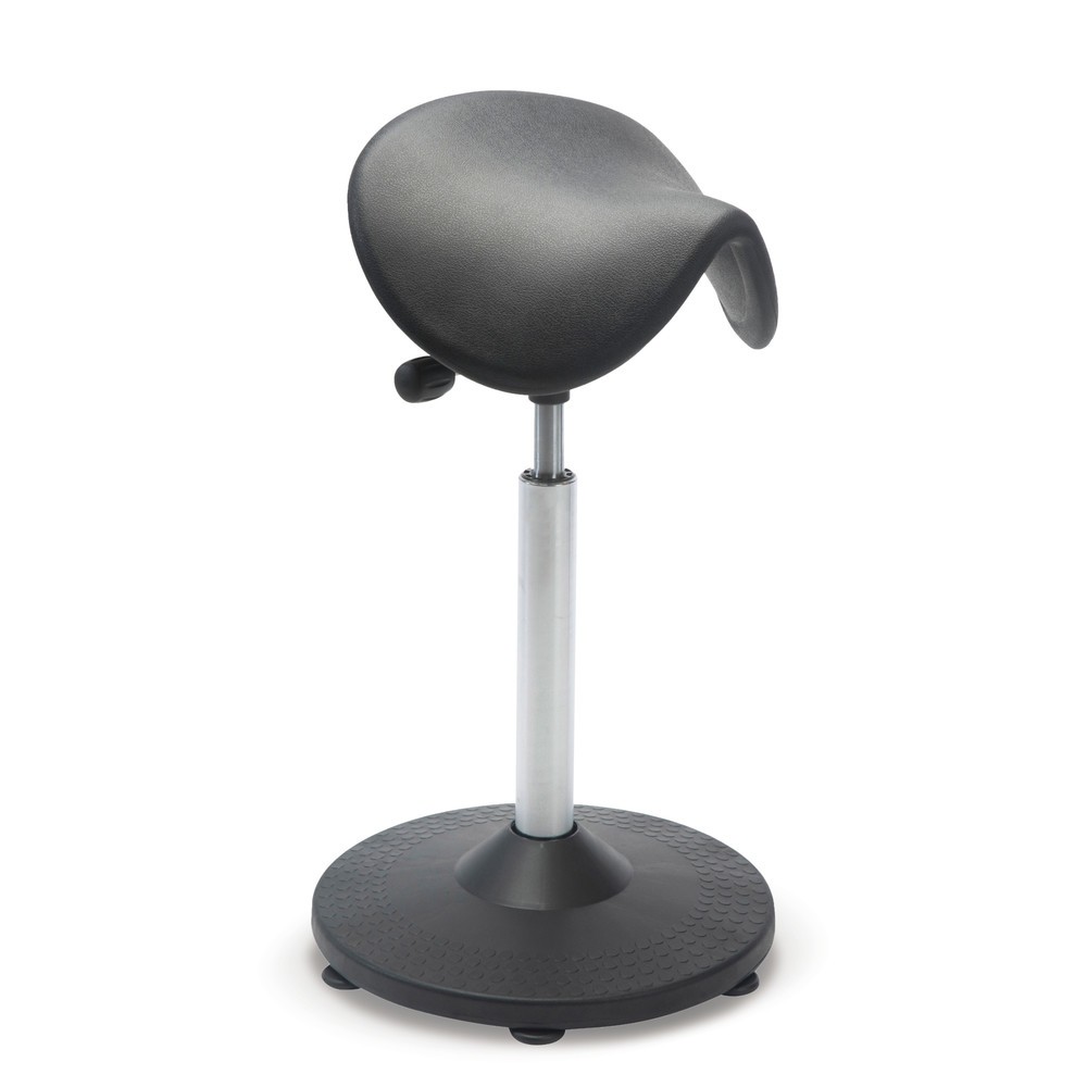 Número de imagen del producto 1: Global Stole A/S Taburete ergonómico, sillín PU, altura de construcción del asiento 620-800 mm, ajuste de inclinación del asiento, base|pie trompeta, planeador de suelo, negro