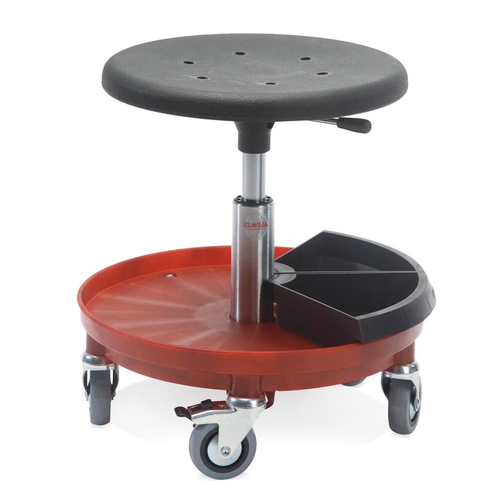 Global Stole A/S Taburete, sillín moldeado de PU Ø 400 mm, altura de asiento 320-390 mm, pie de disco Imagen del producto: Global Stole A/S Taburete, sillín moldeado de PU Ø 400 mm, altura de asiento 320-390 mm, pie de disco