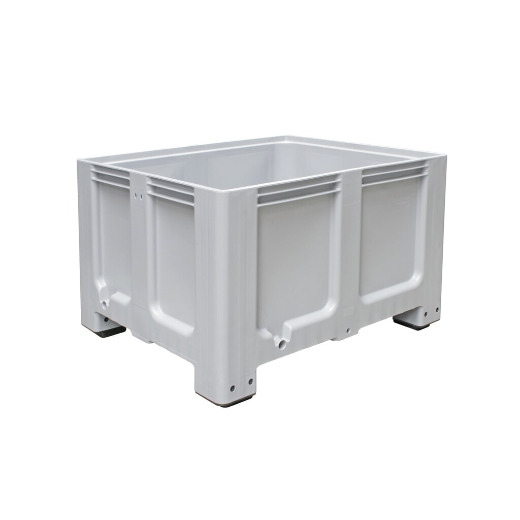 Imagen del producto: Gran contenedor de polietileno, 610 litros, con pies, gris