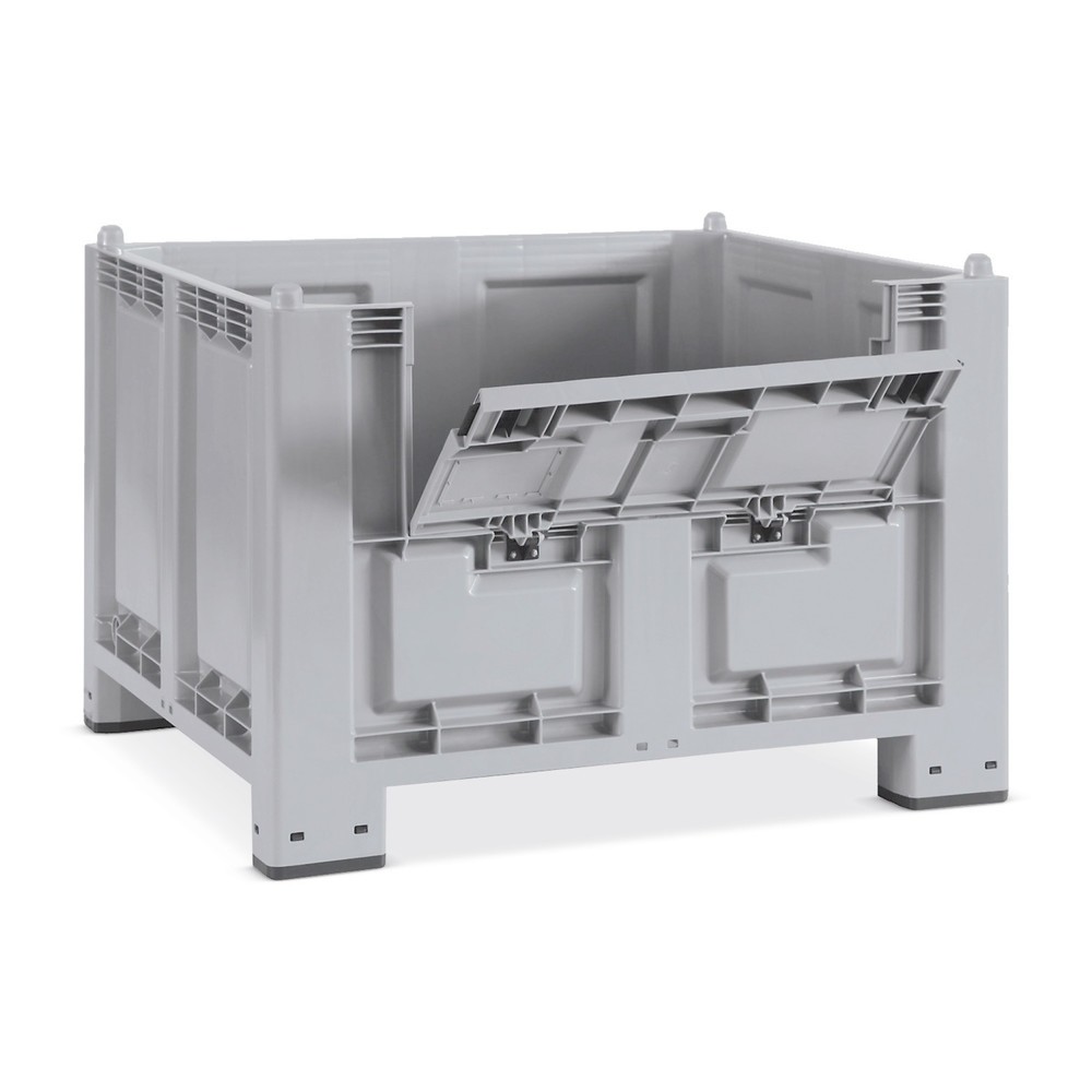 Imagen del producto: Gran contenedor de polipropileno, 550 litros, con pies + tapa, gris