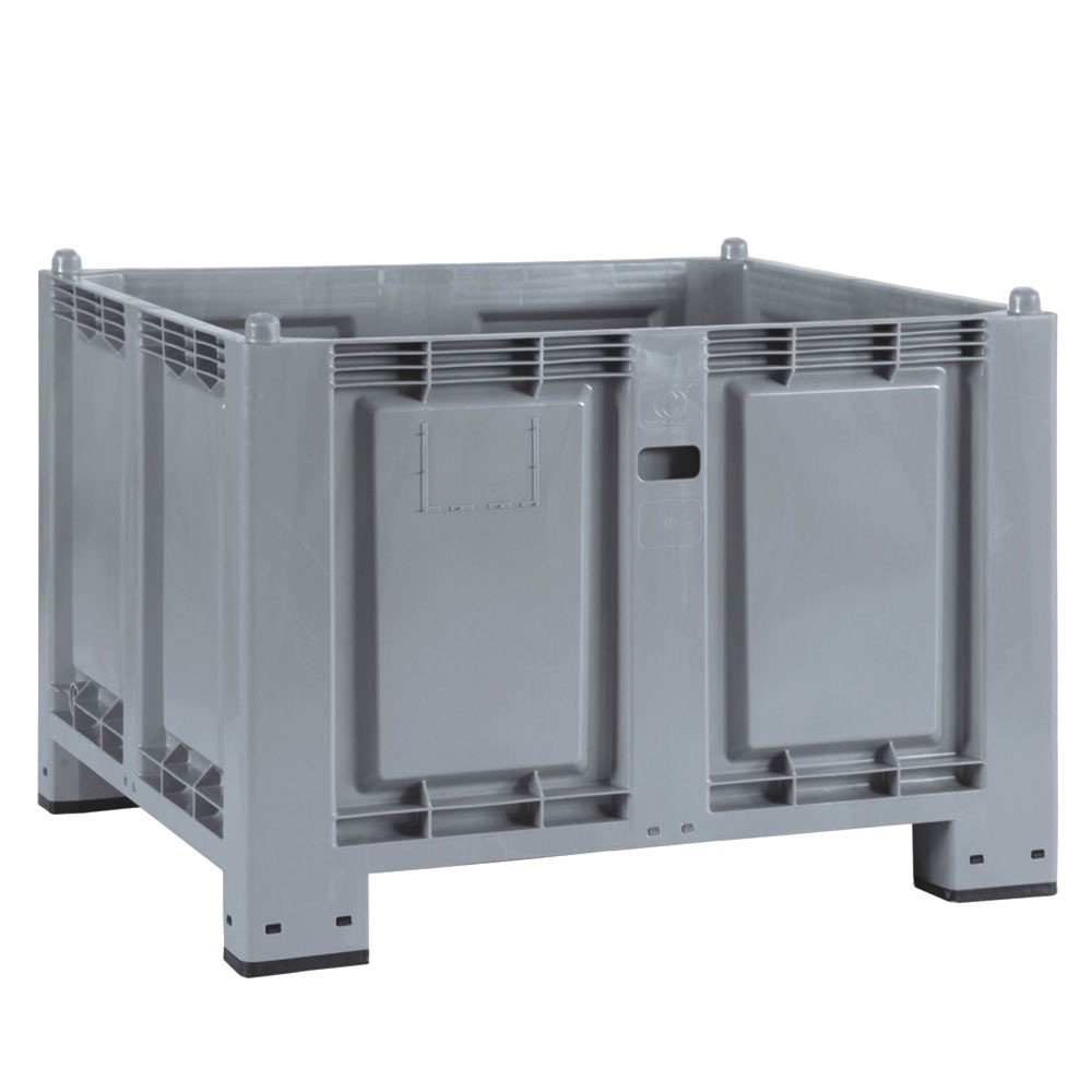 Imagen del producto: Gran contenedor de polipropileno, 550 litros, con pies, gris