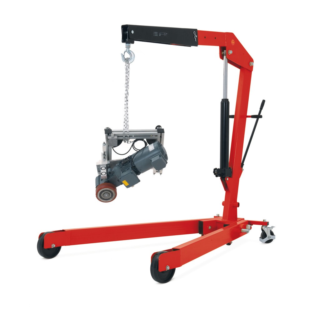 Imagen del producto: Grúa de taller con bastidor abierto y elevación rápida, plegable, CC 1500-2000 kg, RAL 3020 rojo tráfico