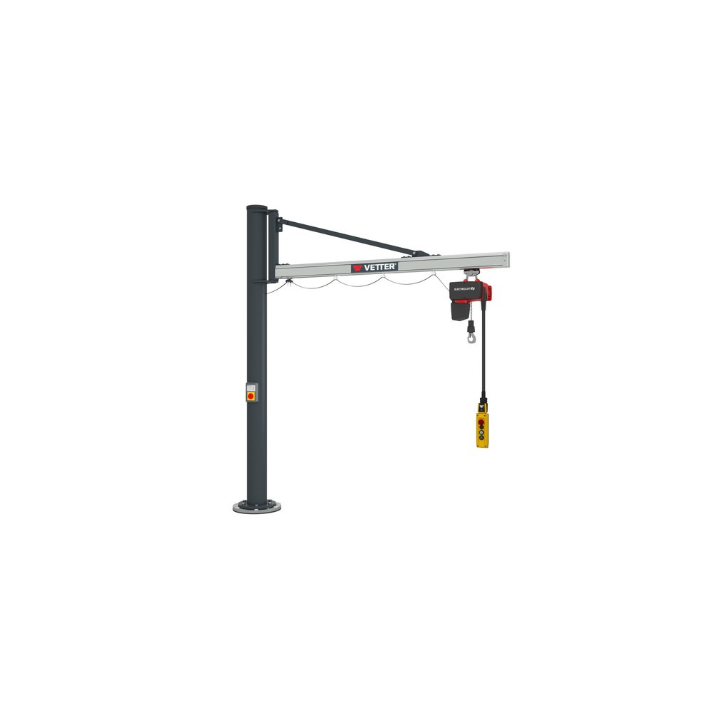 Número de imagen del producto 3: Grúa giratoria VETTER® incl. polipasto de cadena eléctrico LIFTKET, versión de columna, voladizo 2.900 mm, CC 125 kg