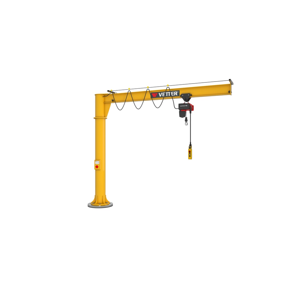 Número de imagen del producto 4: Grúa giratoria VETTER® incl. polipasto de cadena eléctrico LIFTKET, versión de columna, radio de giro de 360°, voladizo 3.000 mm, CC 125 kg