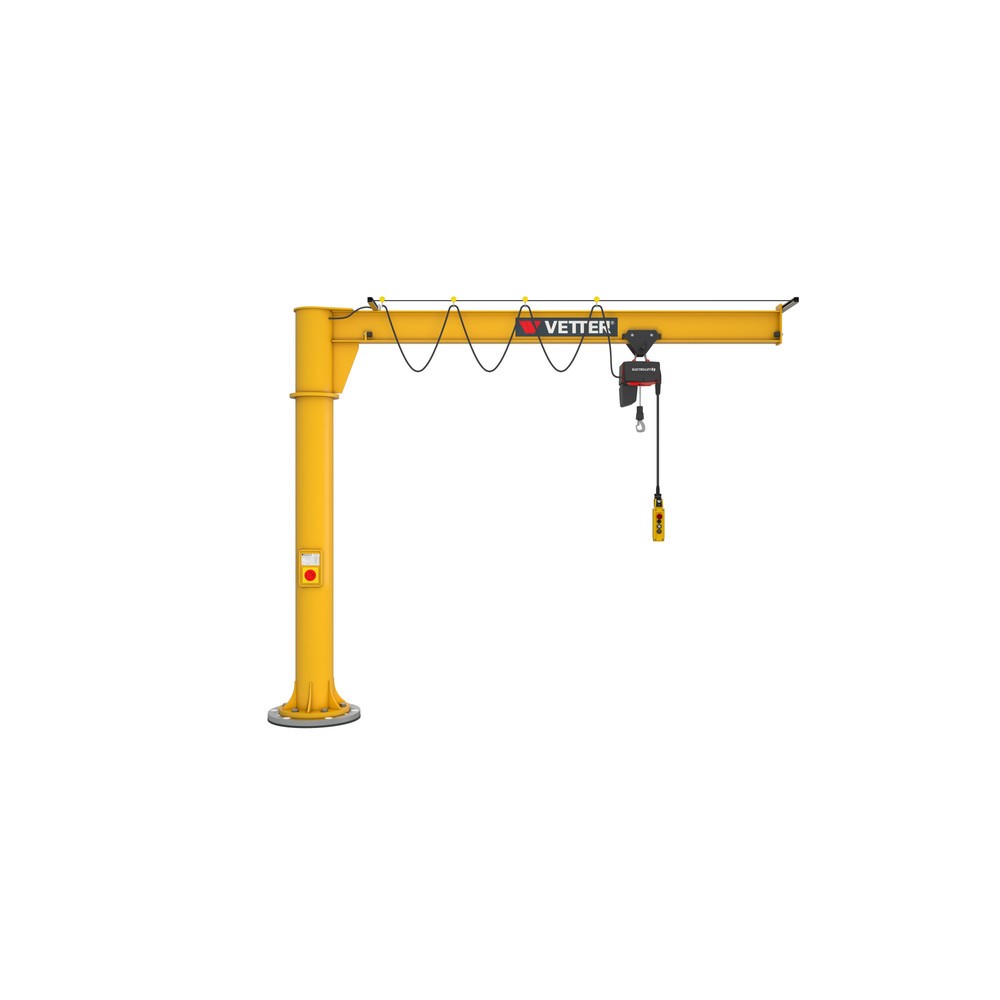 Imagen del producto: Grúa giratoria VETTER® incl. polipasto de cadena eléctrico LIFTKET, versión de columna, radio de giro de 360°, voladizo 3.000 mm, CC 125 kg