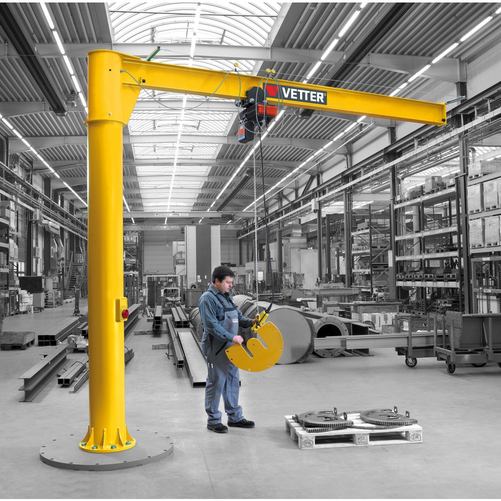 Número de imagen del producto 4: Grúa giratoria VETTER® incl. polipasto de cadena eléctrico LIFTKET, versión de columna, radio de giro de 360°, voladizo 3.000 mm, CC 125 kg