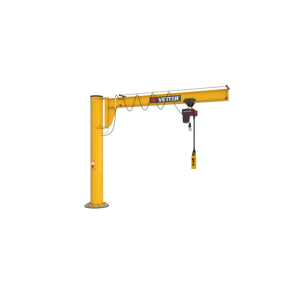 Número de imagen del producto 3: Grúa giratoria VETTER® incl. polipasto de cadena eléctrico LIFTKET, versión de columna, altura reducida, incl. material de fijación, voladizo 3.000 mm, CC 250 kg