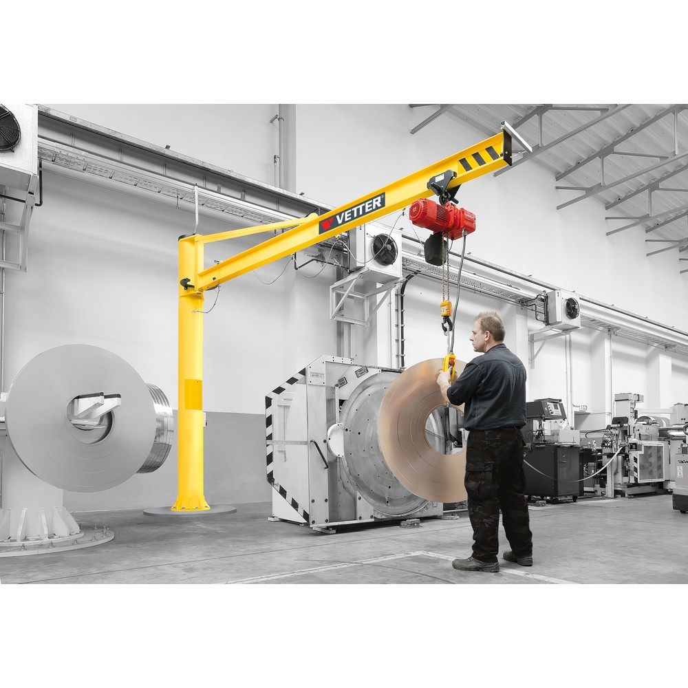 Número de imagen del producto 4: Grúa giratoria VETTER® incl. polipasto de cadena eléctrico LIFTKET, versión de columna con arriostramiento, incl. material de fijación, voladizo 3.000 mm, CC 125 kg