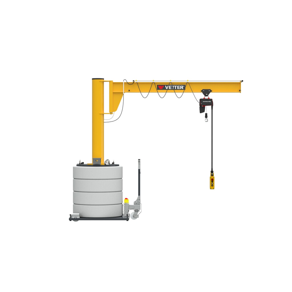 Número de imagen del producto 1: Grúa giratoria VETTER® incl. polipasto de cadena eléctrico LIFTKET, radio de giro 270°, voladizo 3.000 mm, CC 125 kg