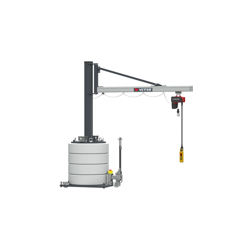 Número de imagen del producto 3: Grúa giratoria VETTER® incl. polipasto de cadena eléctrico LIFTKET, radio de giro 270°, voladizo 2.900 mm, CC 125 kg