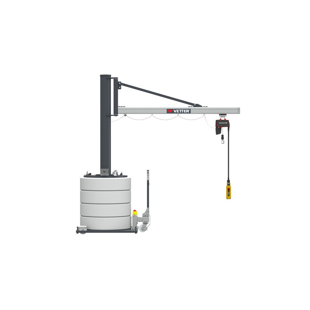 Imagen del producto: Grúa giratoria VETTER® incl. polipasto de cadena eléctrico LIFTKET, radio de giro 270°, voladizo 2.900 mm, CC 125 kg