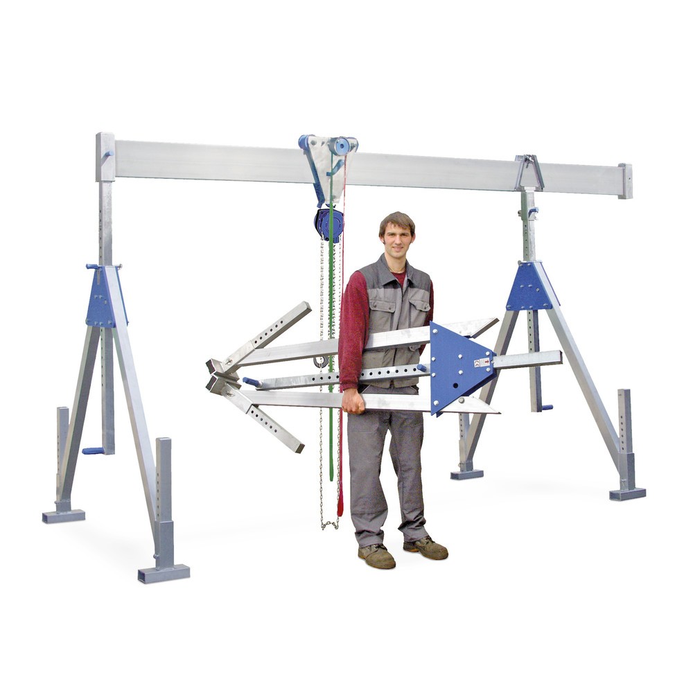 Imagen del producto: Grúa pórtico de aluminio SCHILLING con soporte divisible, punto de enganche 1.249-2.349 mm, CC 500 kg